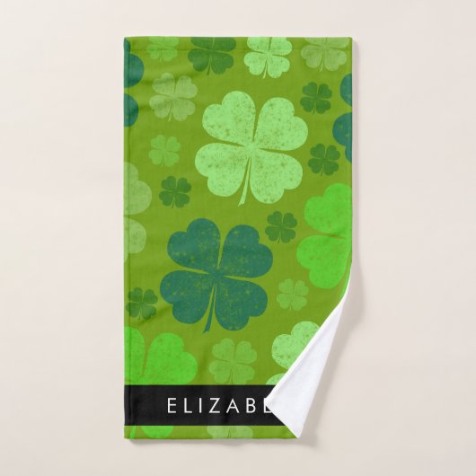 Grüne Knöchel, glückliche Knöpfe, Ihr Name Badhandtuch Set (Handtuch)