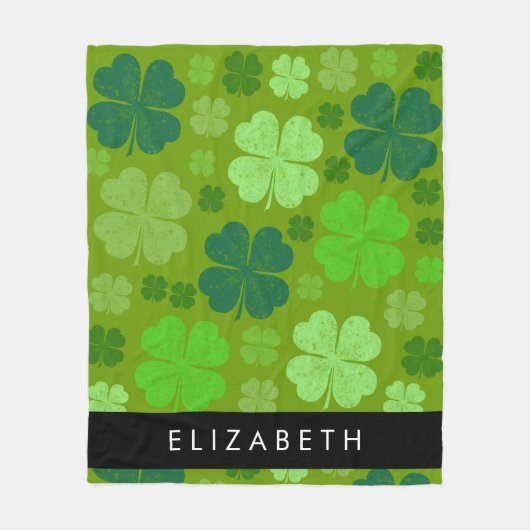 Grüne Knöchel, glückliche Knöpfe, Ihr Name Fleecedecke (Vorderseite)