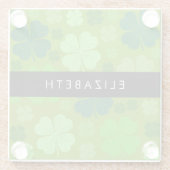 Grüne Knöchel, glückliche Knöpfe, Ihr Name Glasuntersetzer (Rückseite)