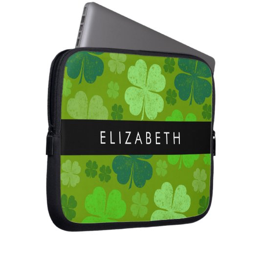 Grüne Knöchel, glückliche Knöpfe, Ihr Name Laptopschutzhülle (Vorne Rechts)