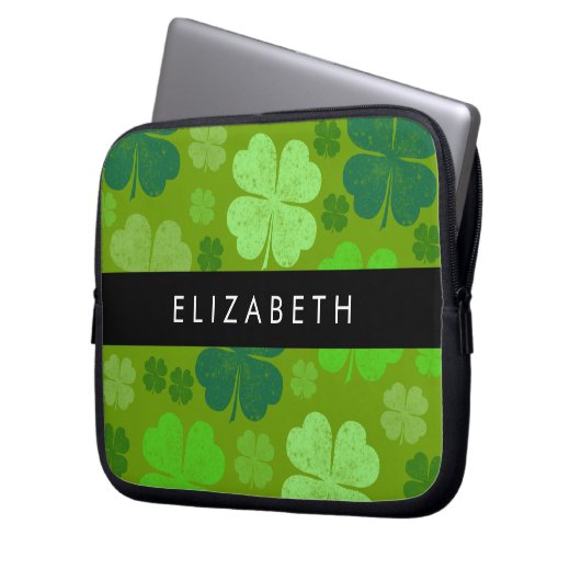 Grüne Knöchel, glückliche Knöpfe, Ihr Name Laptopschutzhülle (Vorderseite Links)