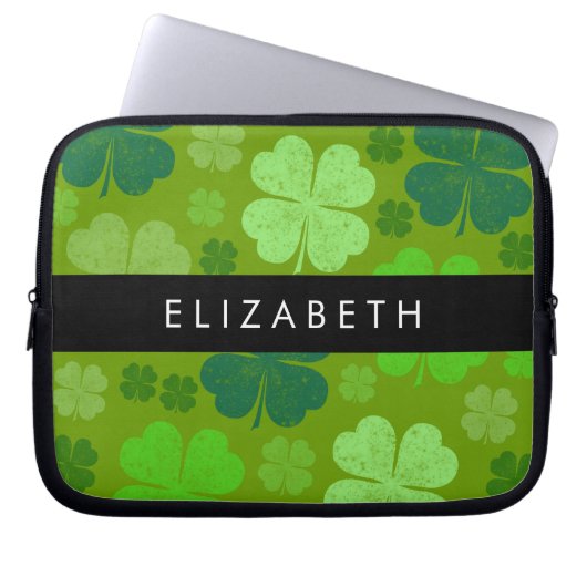 Grüne Knöchel, glückliche Knöpfe, Ihr Name Laptopschutzhülle (Vorderseite)