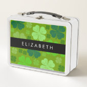 Grüne Knöchel, glückliche Knöpfe, Ihr Name Metall Brotdose (Vorderseite)