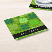 Grüne Knöchel, glückliche Knöpfe, Ihr Name Rechteckiger Pappuntersetzer (angewinkelt)