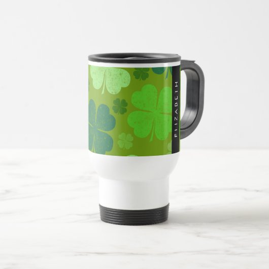 Grüne Knöchel, glückliche Knöpfe, Ihr Name Reisebecher (VorderseiteRechts)