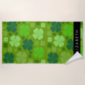 Grüne Knöchel, glückliche Knöpfe, Ihr Name Strandtuch (Vorderseite)