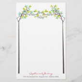 Grüne Knotted Liebe Spring Trees Spring Wedding Briefpapier (Vorderseite)