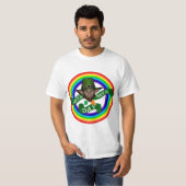 Grüne Kobold und doppelter Regenbogen T-Shirt (Vorne ganz)