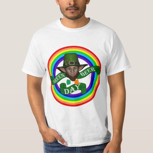 Grüne Kobold und doppelter Regenbogen T-Shirt (Vorderseite)