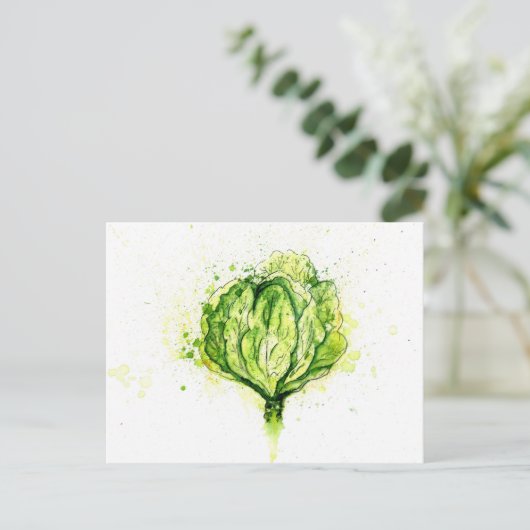 Grüne Kohlfarbe Postkarte (Stehend Vorderseite)