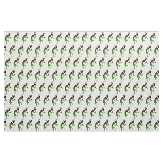 grüne Kokopelli auf weiß Stoff (Yard (91,4 cm))