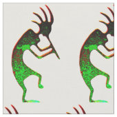 grüne Kokopelli auf weiß Stoff (Nahaufnahme)