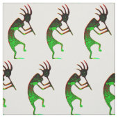 grüne Kokopelli auf weiß Stoff (Muster)