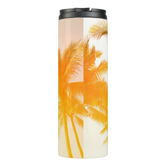 Grüne Kokospalmen Thermosbecher (Rückseite)