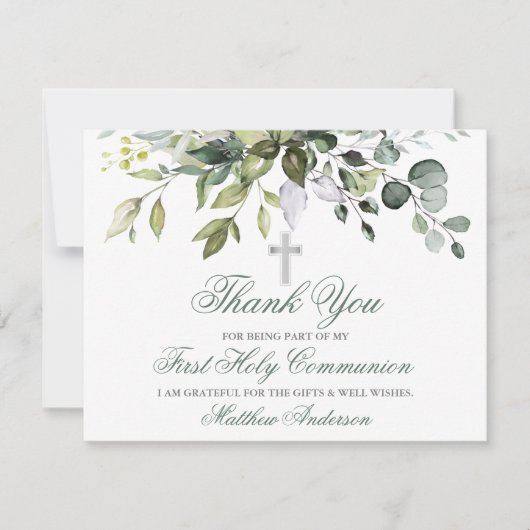 Grüne Kommune Wasserfarbe Dankeskarte (Vorderseite)