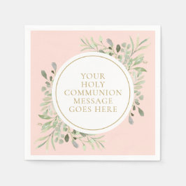 Grüne Kommunion Rosa Serviette