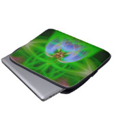 Grüne Komplexität Laptopschutzhülle (Vorne Knopf)