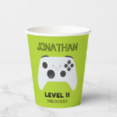 GRÜNE KONTROLLER-GAMER-EBENE PAPPBECHER (Vorderseite)
