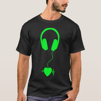 grüne Kopfhörer T-Shirt