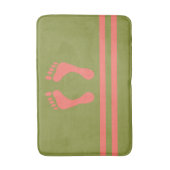 Grüne Korallenstreifen und moderne, grafische Stre Badematte (Vorderseite Vertikal)