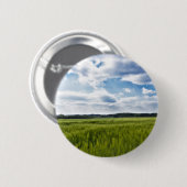Grüne Kornfelder und blaue Himmel Button (Vorne & Hinten)