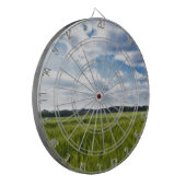 Grüne Kornfelder und blaue Himmel Dartscheibe (Vorderseite Links)