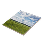 Grüne Kornfelder und blaue Himmel Fliese (Seite)