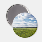 Grüne Kornfelder und blaue Himmel Magnet (Vorderseite/Rückseite)