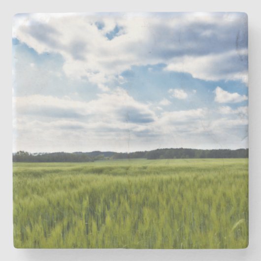 Grüne Kornfelder und blaue Himmel Steinuntersetzer (Vorderseite)
