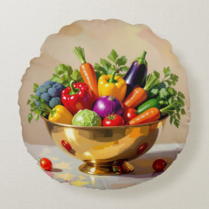 „Grüne Kraft – Das Leben aus der Erde“ Rundes Kissen