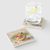 „Grüne Kraft – Das Leben aus der Erde“ Steinuntersetzer (Seitenansicht)