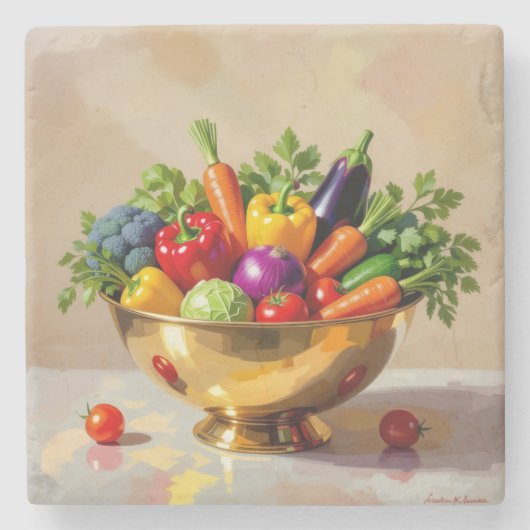 „Grüne Kraft – Das Leben aus der Erde“ Steinuntersetzer (Vorderseite)