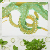 grüne Krake Küchentuch (Gefaltet)