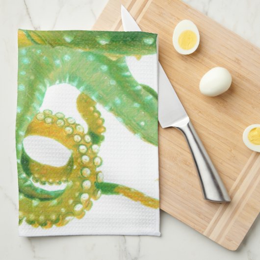 grüne Krake Küchentuch (Viertel Falte)