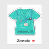 Grüne Krankenpflege Obere Monogramm wasserdicht Aufkleber (Blatt)