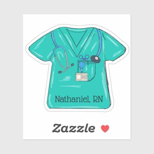 Grüne Krankenpflege Obere Monogramm wasserdicht Aufkleber (Blatt)