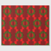 Grüne Kränze auf Weihnachten Geschenkpapier (Flach)