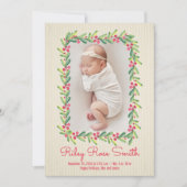 Grüne Kraut Weihnachtsgeburt Foto Ankündigung (Vorderseite)