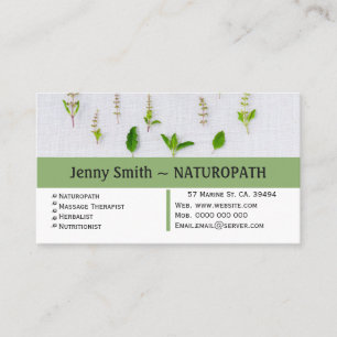 Grüne Kräuter - Naturopath-Stellenkarte Terminkarte