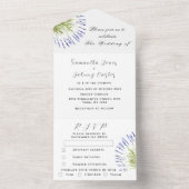 Grüne Kräuter Wasserfarbe Lila Lavendel Hochzeit All In One Einladung (Innen Boden)
