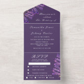 Grüne Kräuter Wasserfarbe Lila Lavendel Hochzeit All In One Einladung (Innen Boden)