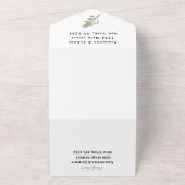 Grüne Kräuter Wasserfarbene Hochzeit All In One Einladung (Außenbereich)