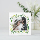 Grüne Kräuterhochzeit Dankeskarte (Stehend Vorderseite)