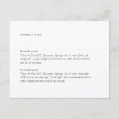 Grüne Kräuterinitialen Hochzeitsempfang Begleitkarte (Rückseite)