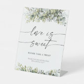 Grüne Kräuterpflanze Liebe ist süßes Zeichen Sockelschild (Vorderseite)