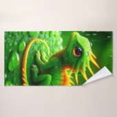 Grüne Kreatur Badehandtuch (Badehandtuch)