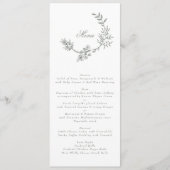 Grüne Kreide-Monogramm-Hochzeit Menükarte (Vorderseite)