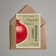 Grüne Kreide Pomegrane Einladung zum Geburtstag