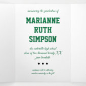 Grüne Kreise 5-Foto-Abschluss Dreifach Gefaltete Einladung (Innenseite Mitte)