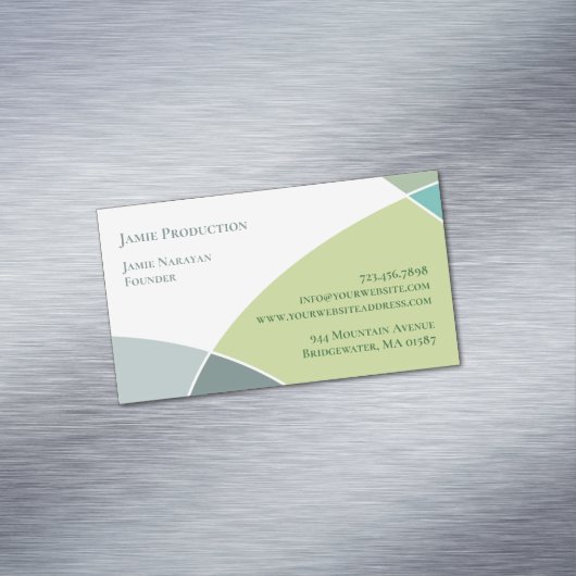 Grüne Kreise Retro Magnetische Visitenkarte (Beispiel)